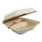 World Centric Fiber Hinged Containers, 3-Compartment, 8.8 x 8.2 x 2.9, Natural, Paper, 300PK TO-SC-U8T-LFP - alternate 1